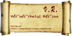 Vásárhelyi Rózsa névjegykártya